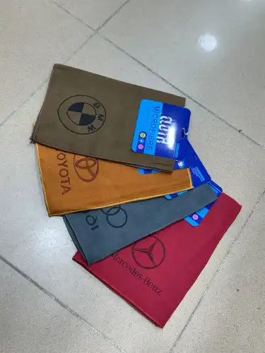 دستمال ماشین برند cloth دورو چرمی_مخملی با تراکم بافت بالا